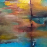 Peinture à huile sur toile -
Format : 46cm x 55cm.

