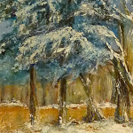 Peinture à huile sur toile en lin  - Format : 46cm x 38cm 
